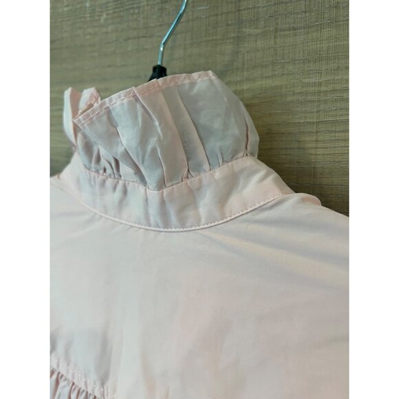 English Factory Ruffle Trim Button-Up pink Shirt size S - Picture 8 of 10